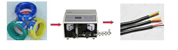 Automatische draadsnij- en stripmachine en automatische draadaanvoermachine