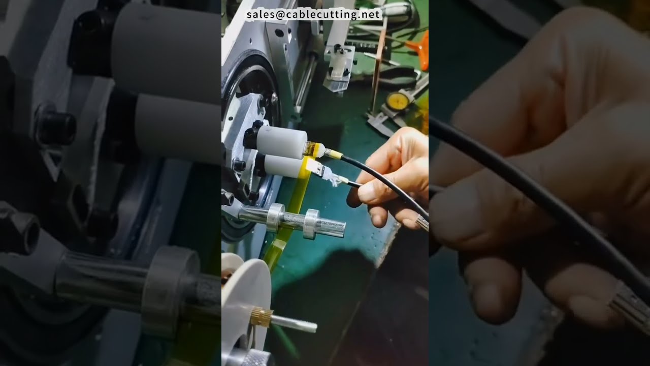 HDMI-kabel foliewikkelmachine & krimpfoliemachine in actie #fabriek #machine #cnc