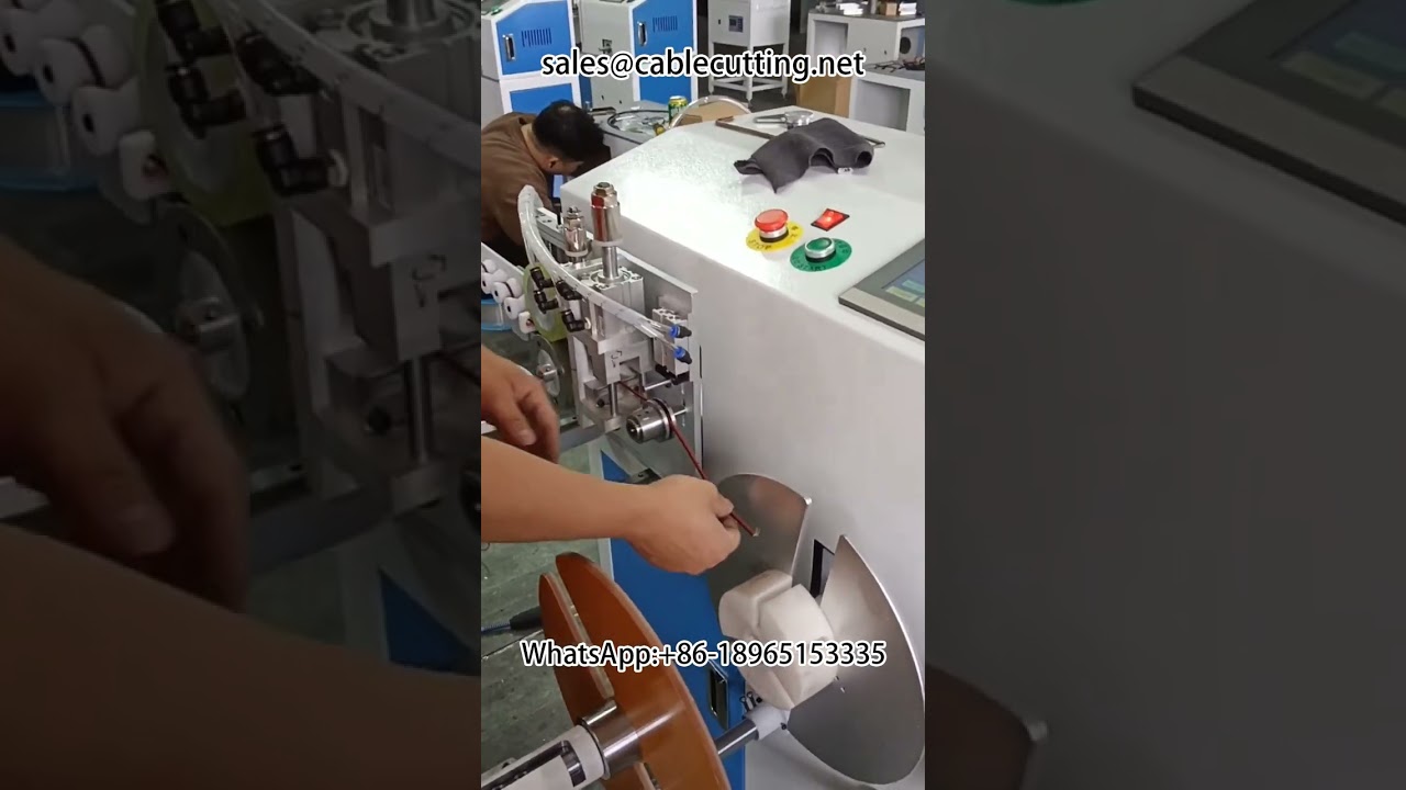 Automatische machine voor meter tellen, sorteren, snijden en wikkelen van rode en zwarte draden #draadwikkeling