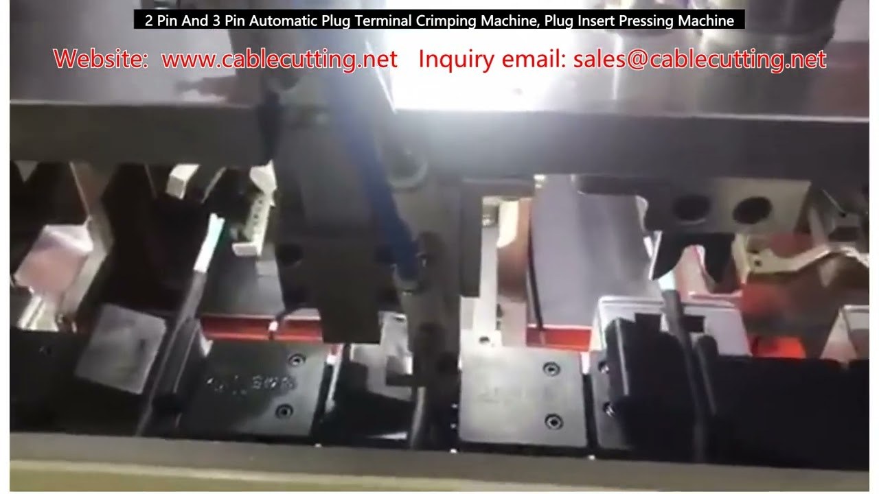 Automatische krimpmachine voor 2- en 3-pins stekkerterminals en insteekpersmachine