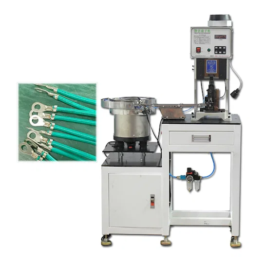 Semi-automatische krimpmachine met trilplaatvoeding voor losse klemmen WPM-160 Thumb